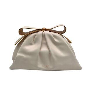 Kate Spade White Bridal Pearlized Leather Bow Frame Crossbody Bag